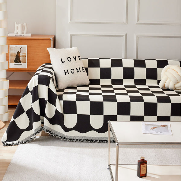 New Checkerboards Chenille Sofa/Couch Cover