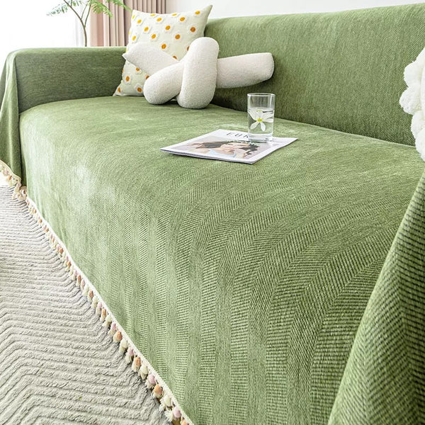 Vivid Color Chenille Washable Sofa/Couch Cover