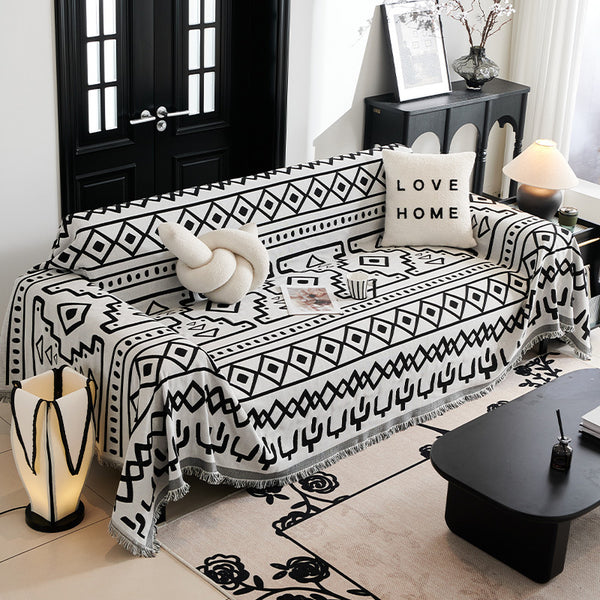 Black Bohemia Sofa/Couch Cover Throw Blanket