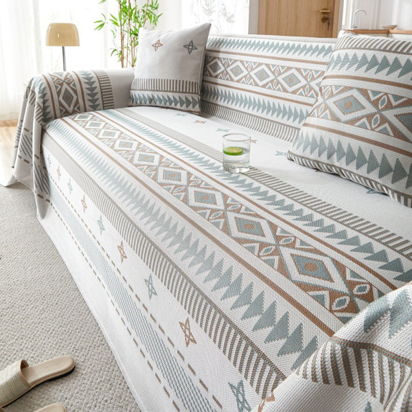 Geometric Boho  Summer Cooling Sofa Couch Cover