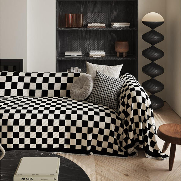 Black Checkerboards Sofa/Couch Cover