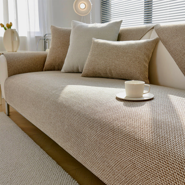 Four Seasons Cotton Linen Non-Slip Sofa/Couch Cover