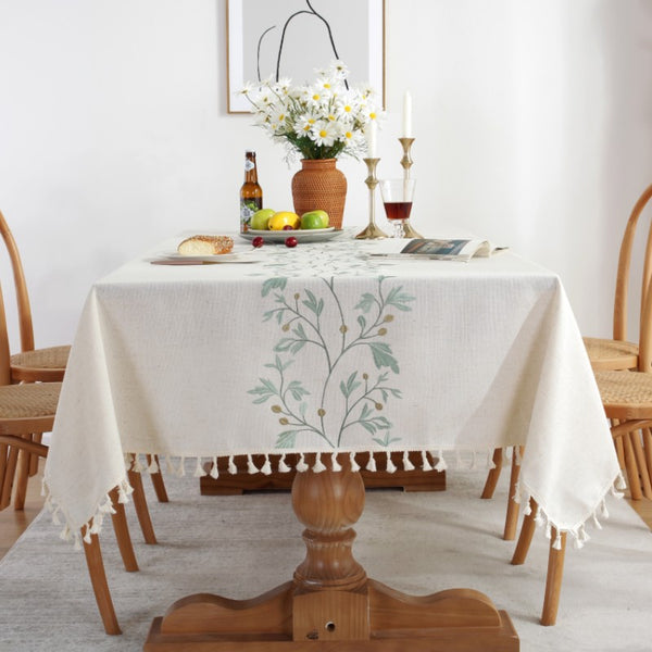 Botanical Embroidery Tablecloth