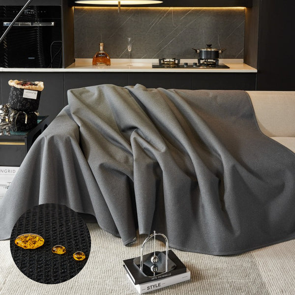 Waffle Pattern Fabric Waterproof Non-Slip Sofa/Couch Throw Blanket