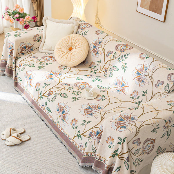 Romantic Floral Chenille Sofa/Couch Cover