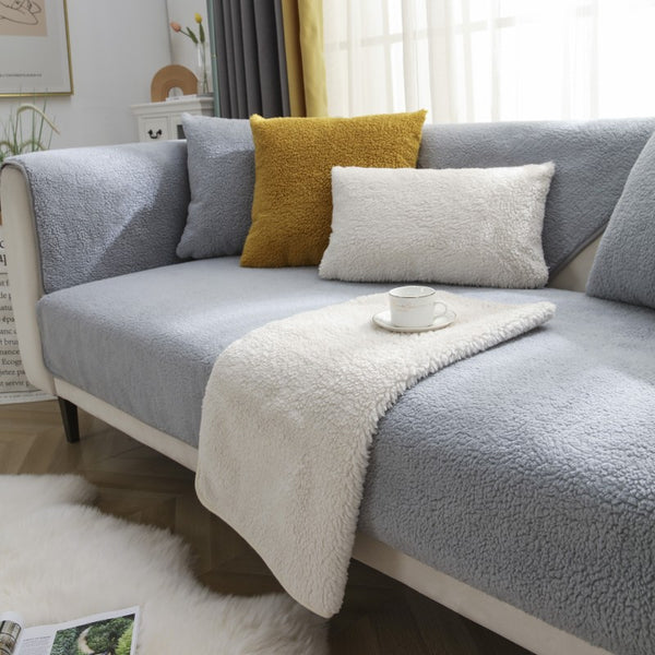 Non-Slip Winter Lamb Wool Sofa/Couch Cover