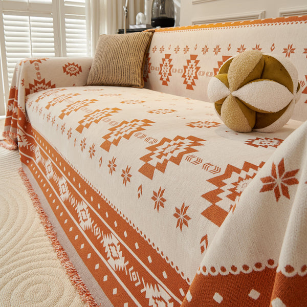 Bohemia Geometric Sofa Throw Blanket Couch Cover 90" Wide