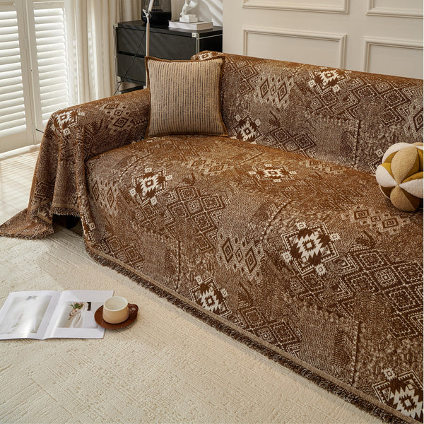 Bohemia Geometric Washable Sofa Throw Blanket Couch Cover 90" Wide