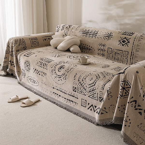 Moroccan Boho Sofa Throw Blanket Couch Cover