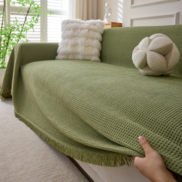 Waffle Pattern Fabric Waterproof Sofa/Couch Cover